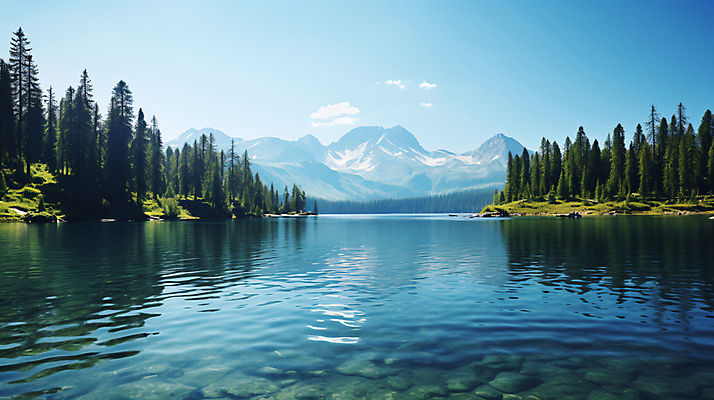 JPG 나무 편집이미지 호수 여유 자연 하늘 휴식 산 풍경 사람없음 반사 수면 편집실사 AI포토 AI콘텐츠 식물 감정 컨셉 물 CG 생태계 파일형식