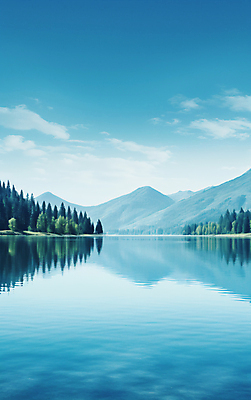 JPG 나무 구름 편집이미지 호수 여유 자연 하늘 휴식 산 풍경 사람없음 반사 수면 편집실사 AI포토 AI콘텐츠 자연요소 식물 감정 컨셉 물 CG 생태계 파일형식