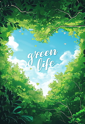 PSD 구름 편집이미지 자연 하늘 나뭇잎 사람없음 초록색 자연보호 환경 나뭇가지 하트 디지털합성 에코 친환경 에코라이프 편집소스 이미지편집 자연요소 모양 나무 라이프스타일 컬러 잎 보호 생태계 파일형식