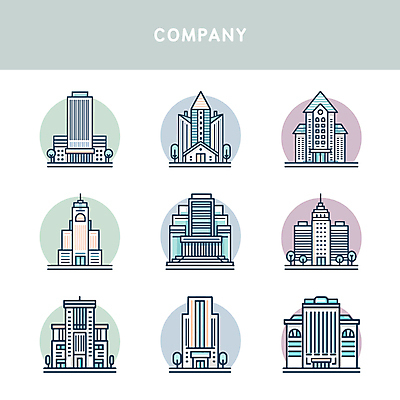 일러스트 회사 사람없음 건물 고층빌딩 다양 도시 벡터 국내일러스트 AI파일 건축물 다수 비즈니스 빌딩 파일형식