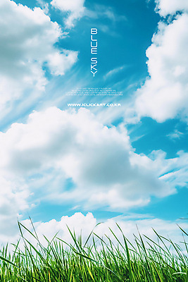 PSD 구름 편집이미지 하늘 풍경 초원 사람없음 초록색 파란색 카피스페이스 이미지편집 자연요소 컬러 공백 파일형식