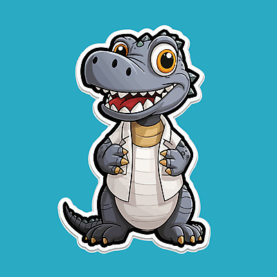 캐릭터 응시 일러스트 서기 사람없음 파란색 치아 심볼 악어 일러캐릭터 AI파일 시선 컬러 파충류 모션 소화기관 파일형식 벡터