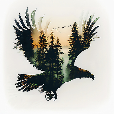 JPG 나무 동물 편집이미지 조류 사람없음 분위기 숲 매_조류 다중노출 편집실사 식물 컨셉 촬영기법 CG 파일형식