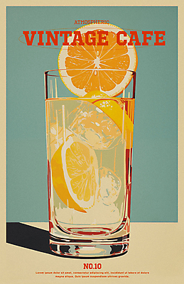 PSD 편집이미지 포스터 음료 조각 단면 잔 사람없음 여름 노란색 얼음 카페 빈티지 레몬 레모네이드 복고 슬라이스 감성 이미지편집 자연요소 식기 계절 컬러 컨셉 과일 상점 에이드 파일형식