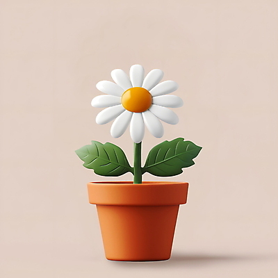 PSD 편집이미지 꽃 화분 잎 사람없음 앞모습 봄 흰색 오브젝트 점토 이미지편집 식물 계절 뷰포인트 컬러 파일형식