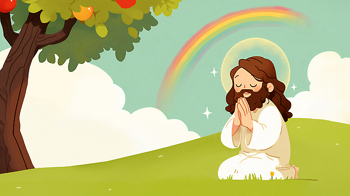 JPG 전신 구름 남자 백그라운드 무지개 일러스트 하늘 한명 앉기 풍경 잔디 초원 성인 초록색 반짝임 눈감음 천주교 기도 예수 하나님 무릎꿇기 성경학교 손모으기 사과나무 여름성경학교 후광 성인남자한명만 국내일러스트 AI일러스트 AI콘텐츠 자연요소 나무 식물 1 기독교 종교 컬러 학교 모션 사람 손짓 빛 신_종교 사과 남자한명만 성인남자만 파일형식 여름_계절