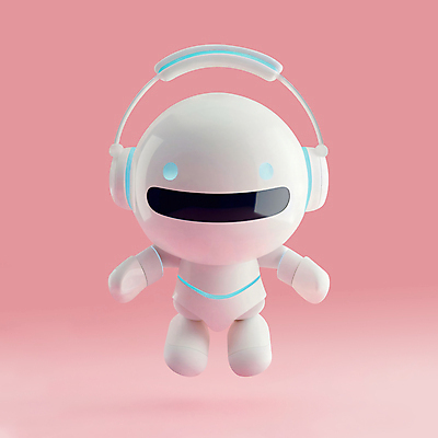 PSD 아이콘 캐릭터 분홍색 과학 미래 사람없음 3D아이콘 3D 귀여움 헤드셋 로봇 디지털합성 첨단과학 편집소스 AI_인공지능 컬러 음향기기 컨셉 헤드폰 파일형식