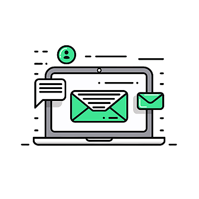 아이콘 말풍선 비즈니스 커뮤니케이션 사람없음 초록색 노트북 메시지 이메일 스마트 라인아이콘 편지지 인터페이스 2D아이콘 AI파일 컬러 컨셉 전자제품 편지 파일형식 벡터