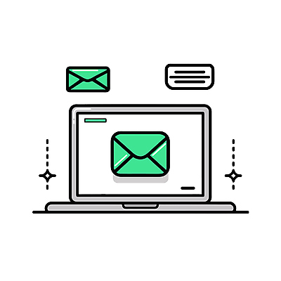 아이콘 비즈니스 커뮤니케이션 사람없음 초록색 노트북 이메일 스마트 라인아이콘 편지지 수신 2D아이콘 AI파일 컬러 컨셉 전자제품 편지 파일형식 벡터