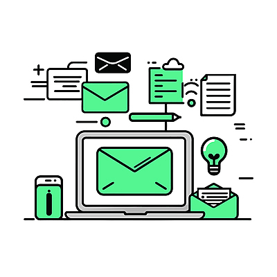 구름 아이콘 비즈니스 전구 커뮤니케이션 사람없음 초록색 노트북 연필 이메일 스마트 라인아이콘 편지지 송수신 인터페이스 2D아이콘 AI파일 자연요소 컬러 컨셉 학용품 전자제품 필기구 편지 파일형식 벡터