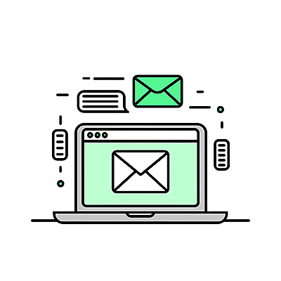 아이콘 말풍선 비즈니스 커뮤니케이션 사람없음 초록색 노트북 이메일 스마트 라인아이콘 편지지 인터페이스 2D아이콘 AI파일 컬러 컨셉 전자제품 편지 파일형식 벡터