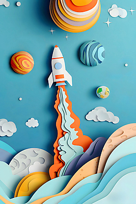 JPG 구름 편집이미지 지구 하늘색 불꽃 사람없음 태양 로켓 탐험 비행 화려 연기 페이퍼아트 발사 우주선 질감 색종이 우주여행 수성 편집실사 AI포토 AI콘텐츠 자연요소 종이 여행 컨셉 불 파란색 우주 CG 파일형식