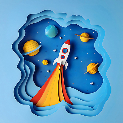 JPG 구름 편집이미지 지구 하늘색 불꽃 사람없음 로켓 탐험 비행 화려 페이퍼아트 발사 우주선 질감 색종이 우주여행 토성 편집실사 AI포토 AI콘텐츠 자연요소 종이 여행 컨셉 불 파란색 우주 행성 CG 파일형식