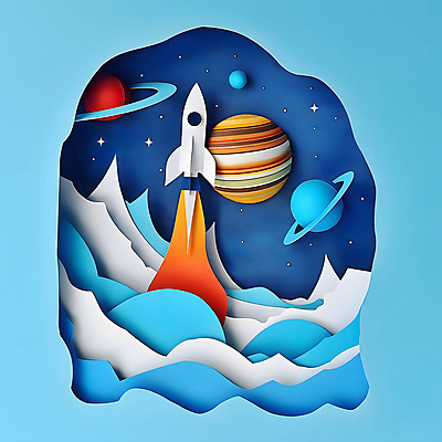 JPG 구름 편집이미지 하늘색 불꽃 사람없음 로켓 탐험 비행 화려 페이퍼아트 발사 우주선 질감 색종이 우주여행 토성 목성 수성 해왕성 편집실사 AI포토 AI콘텐츠 자연요소 종이 여행 컨셉 불 파란색 우주 행성 CG 파일형식