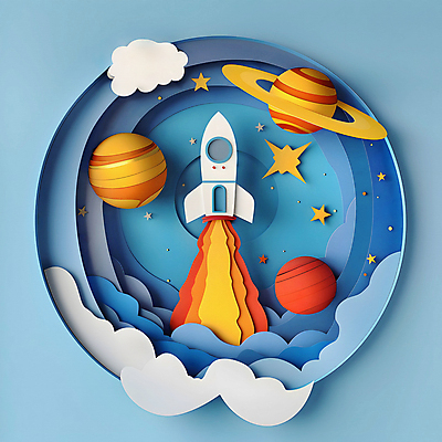JPG 구름 편집이미지 별 하늘색 불꽃 사람없음 로켓 탐험 비행 화려 연기 페이퍼아트 발사 우주선 질감 색종이 우주여행 토성 목성 화성암 편집실사 AI포토 AI콘텐츠 자연요소 종이 여행 컨셉 불 파란색 우주 행성 암석 CG 파일형식