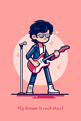 전신 남자 분홍색 연주 음표 일러스트 한명 들기 성인 반짝임 선글라스 기타 밴드 스탠드마이크 열정 기타리스트 무대의상 락스타 성인남자한명만 국내일러스트 AI파일 1 기호 옷 감정 안경 음악 컬러 모션 현악기 사람 연주자 마이크 남자한명만 성인남자만 파일형식 벡터