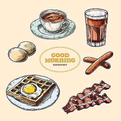 PSD 편집이미지 접시 커피 사람없음 계란 소시지 분위기 아침식사 커피잔 계란프라이 컵받침 디지털합성 브런치 베이컨 와플 편집소스 이미지편집 식기 음료 컨셉 디저트 잔 돼지고기 알 식사 가공식품 계란요리 받침대 파일형식