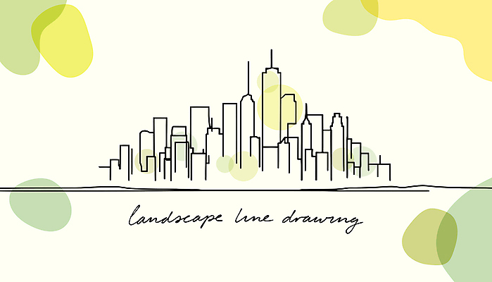 디자인 라인일러스트 일러스트 풍경 사람없음 초록색 도시풍경 도시 라인아트 스카이라인 미니멀 국내일러스트 AI파일 선 컬러 파일형식 벡터