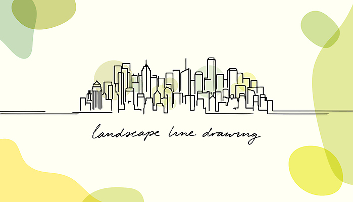디자인 라인일러스트 일러스트 풍경 사람없음 초록색 도시풍경 도시 라인아트 스카이라인 미니멀 국내일러스트 AI파일 선 컬러 파일형식 벡터