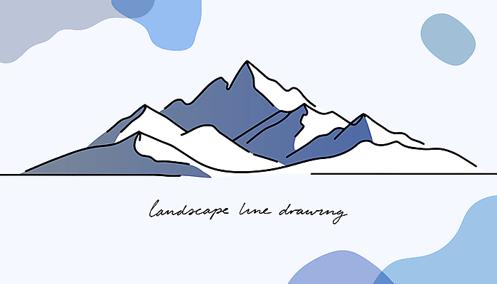 디자인 라인일러스트 일러스트 자연 산 풍경 사람없음 파란색 평화 라인아트 국내일러스트 AI파일 선 컬러 컨셉 생태계 파일형식 벡터