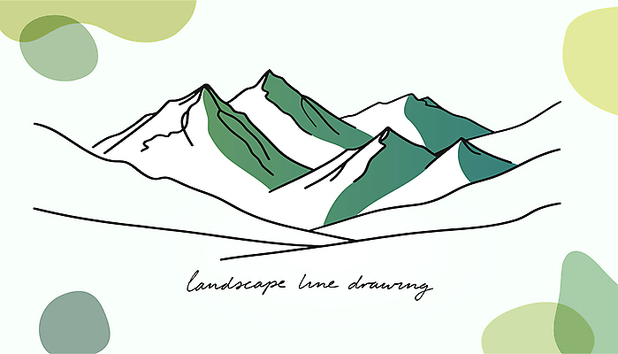 디자인 라인일러스트 일러스트 자연 산 풍경 사람없음 초록색 평화 라인아트 국내일러스트 AI파일 선 컬러 컨셉 생태계 파일형식 벡터