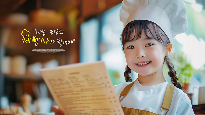 PSD 편집이미지 응시 여자 어린이 백그라운드 미래 요리사모자 한명 미소 들기 소녀 상반신 타이포그라피 앞치마 꿈 빵집 즐거움 메뉴판 빵모자 제빵사 의료성형뷰티 소녀한명만 이미지편집 직업 문자 모자_잡화 1 시선 감정 컨셉 모션 표정 사람 상점 요리사 여자한명만 소녀만 파일형식