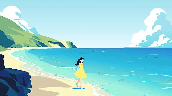 전신 구름 여자 섬 백그라운드 일러스트 하늘 산 한명 성인 파란색 여름휴가 모래사장 걷기 여름풍경 산책 바위 시원함 구경 상쾌 감성 성인여자한명만 여름배경 국내일러스트 AI파일 자연요소 1 감정 바다 컬러 컨셉 모션 휴가 휴식 사람 풍경 돌_바위 여자한명만 성인여자만 파일형식 벡터 여름_계절