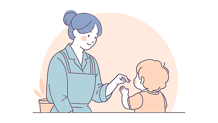 여자 남자 화분 어린이 일러스트 놀이 엄마 앉기 소년 상반신 성인 두명 마주보기 앞치마 육아 풀잎 돌봄 국내일러스트 AI파일 잎 가족 모션 사람 풀_식물 파일형식 벡터