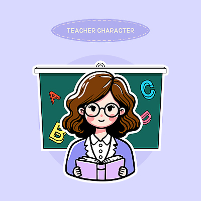 알파벳 영어 여자 안경 일러스트 한명 미소 웃음 들기 성인 책 보라색 교사 칠판 가르침 강의 교과서 성인여자한명만 국내일러스트 AI파일 직업 문자 1 잡화 교육 컬러 모션 교재 표정 사람 여자한명만 성인여자만 파일형식 벡터