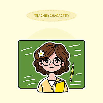 여자 꽃 안경 선 일러스트 한명 미소 웃음 성인 책 연필 노란색 교사 가르침 낙서 강의 교과서 지우개 성인여자한명만 국내일러스트 AI파일 식물 직업 1 잡화 교육 컬러 학용품 교재 표정 사람 필기구 여자한명만 성인여자만 파일형식 벡터