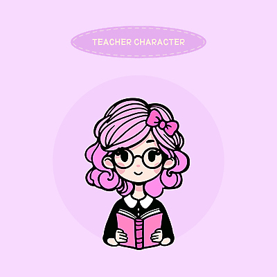 여자 리본 안경 분홍색 일러스트 한명 미소 웃음 들기 성인 책 교사 가르침 강의 교과서 성인여자한명만 국내일러스트 AI파일 직업 1 잡화 교육 컬러 모션 교재 표정 사람 여자한명만 성인여자만 파일형식 벡터