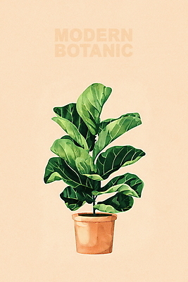 PSD 편집이미지 화분 사람없음 초록색 인테리어 모던 고무나무 베이지색 보테니컬아트 미니멀 이미지편집 나무 디자인 컬러 파일형식