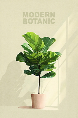 PSD 편집이미지 화분 그림자 사람없음 초록색 인테리어 모던 고무나무 베이지색 보테니컬아트 미니멀 이미지편집 나무 디자인 컬러 파일형식
