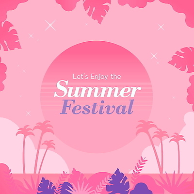 템플릿 디자인 영어 분홍색 휴가 프레임 타이포그라피 사람없음 여름 반짝임 야자수 축제 즐거움 환영 편집소스 이미지템플릿 AI파일 나무 문자 계절 감정 컬러 모션 파일형식 벡터