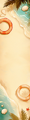 JPG 배너 물결 파도 일러스트 물놀이 조개 불가사리 프레임 해변 사람없음 여름휴가 야자수 휴양지 튜브 카피스페이스 국내일러스트 AI일러스트 AI콘텐츠 나무 바다 놀이 휴가 어패류 극피동물 공백 장소 파일형식 여름_계절