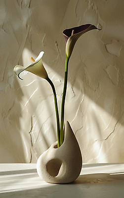 JPG 편집이미지 그림자 사람없음 빛 꽃병 공간 분위기 감성 칼라꽃 편집실사 AI포토 AI콘텐츠 꽃 컨셉 CG 파일형식