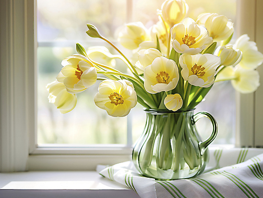 JPG 편집이미지 꽃 백그라운드 창문 실내 사람없음 빛 인테리어 꽃병 봄 공간 우아함 천 편집실사 AI포토 AI콘텐츠 식물 디자인 계절 컨셉 내부 직물 CG 파일형식