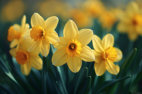 JPG 식물 편집이미지 백그라운드 자연 풍경 사람없음 노란색 화려 디지털합성 수선화 편집실사 AI포토 AI콘텐츠 꽃 컬러 컨셉 CG 생태계 파일형식