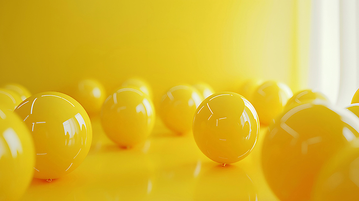 JPG 편집이미지 공 사람없음 반사 노란색 공간 질감 풍선 광 편집실사 AI포토 AI콘텐츠 컬러 CG 파일형식