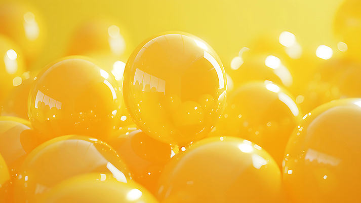 JPG 편집이미지 공 사람없음 반사 노란색 공간 질감 광 편집실사 AI포토 AI콘텐츠 컬러 CG 파일형식