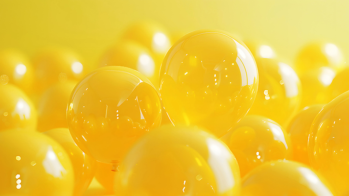 JPG 편집이미지 공 사람없음 반사 노란색 공간 질감 풍선 광 편집실사 AI포토 AI콘텐츠 컬러 CG 파일형식