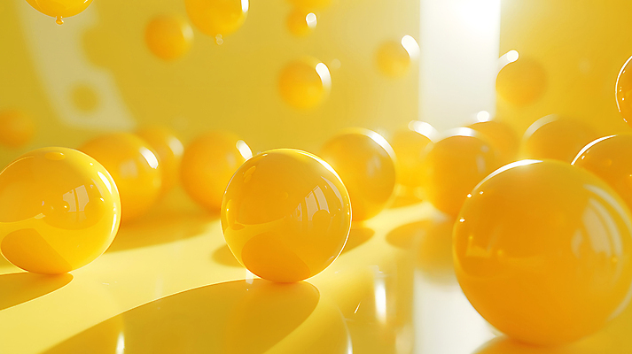 JPG 편집이미지 공 그림자 사람없음 빛 반사 노란색 공간 질감 풍선 광 편집실사 AI포토 AI콘텐츠 컬러 CG 파일형식