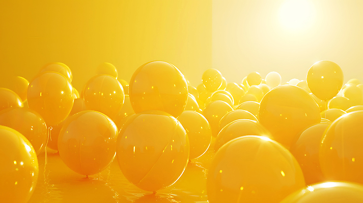 JPG 편집이미지 공 사람없음 빛 반사 노란색 공간 질감 풍선 광 편집실사 AI포토 AI콘텐츠 컬러 CG 파일형식