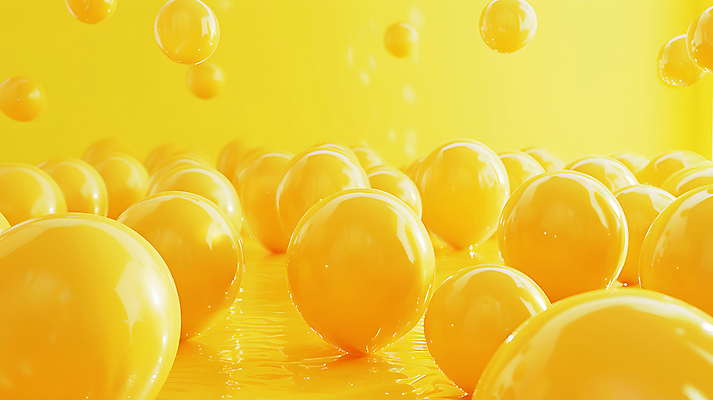 JPG 편집이미지 공 사람없음 반사 노란색 공간 질감 광 편집실사 AI포토 AI콘텐츠 컬러 CG 파일형식