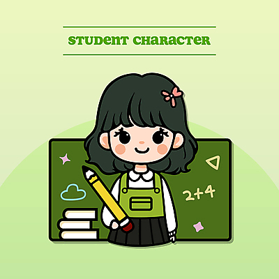 구름 캐릭터 학생 여학생 여자 교육 교복 리본 인물캐릭터 일러스트 청소년캐릭터 한명 미소 웃음 들기 상반신 책 초록색 숫자 연필 칠판 계산 낙서 스마트 교과서 지우개 십대여자한명만 일러캐릭터 AI파일 자연요소 문자 1 옷 컬러 컨셉 모션 청소년 학용품 교재 표정 사람 필기구 여자한명만 십대여자만 파일형식 벡터
