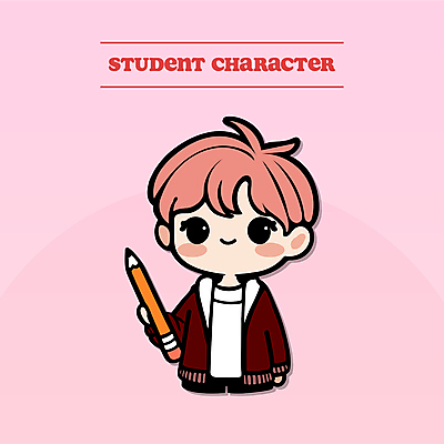 캐릭터 학생 교육 남자 남학생 인물캐릭터 분홍색 일러스트 청소년 청소년캐릭터 한명 미소 웃음 들기 소년 상반신 연필 스마트 지우개 십대남자한명만 일러캐릭터 AI파일 1 어린이 컬러 컨셉 모션 학용품 표정 사람 필기구 남자한명만 십대남자만 파일형식 벡터