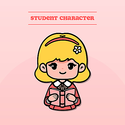 캐릭터 학생 여학생 여자 교육 꽃 교복 인물캐릭터 분홍색 일러스트 청소년 청소년캐릭터 한명 미소 웃음 들기 상반신 책 독서 머리띠 스마트 읽기 교과서 십대여자한명만 일러캐릭터 AI파일 식물 1 옷 컬러 컨셉 장신구 모션 교재 표정 사람 여자한명만 십대여자만 파일형식 벡터
