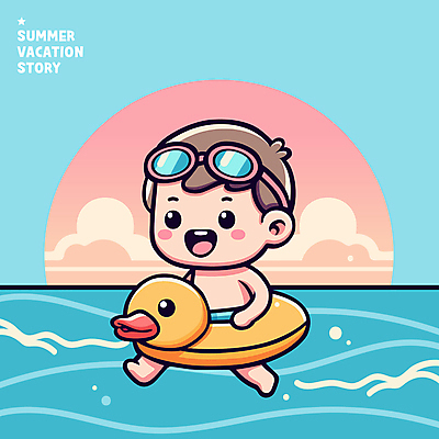 전신 구름 남자 수영복 행복 어린이 일러스트 물놀이 하늘 휴가 한명 소년 해변 여름 파란색 선글라스 귀여움 수영 즐거움 튜브 소년한명만 국내일러스트 AI파일 자연요소 1 옷 계절 감정 안경 바다 컬러 컨셉 놀이 사람 수상스포츠 남자한명만 소년만 파일형식 벡터