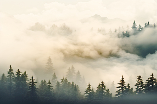 JPG 나무 편집이미지 백그라운드 자연 풍경 사람없음 안개 숲 편집실사 AI포토 AI콘텐츠 식물 날씨 CG 생태계 파일형식