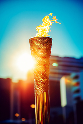 JPG 편집이미지 올림픽 불 사람없음 건물 빛 노을 화려 보케 성화 성화봉송 횃불 카피스페이스 편집실사 AI포토 AI콘텐츠 자연요소 건축물 스포츠 컨셉 공백 도구 CG 파일형식